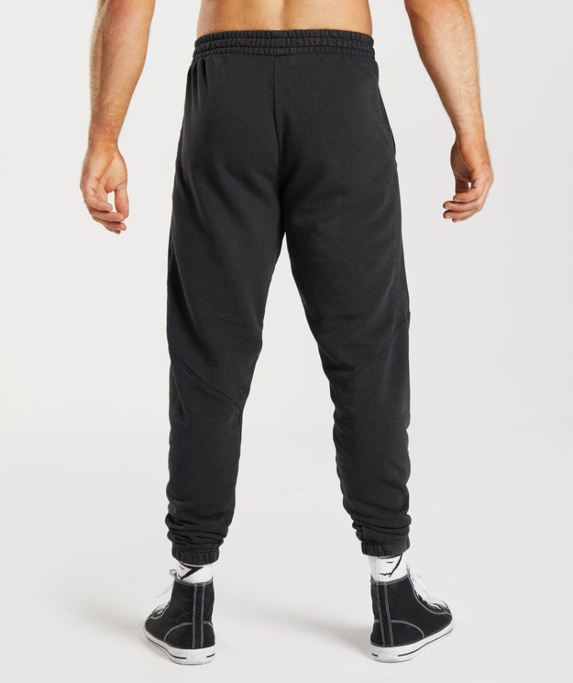 Men's Gymshark Power Washed Jogger Black | NZ 8DCNSR